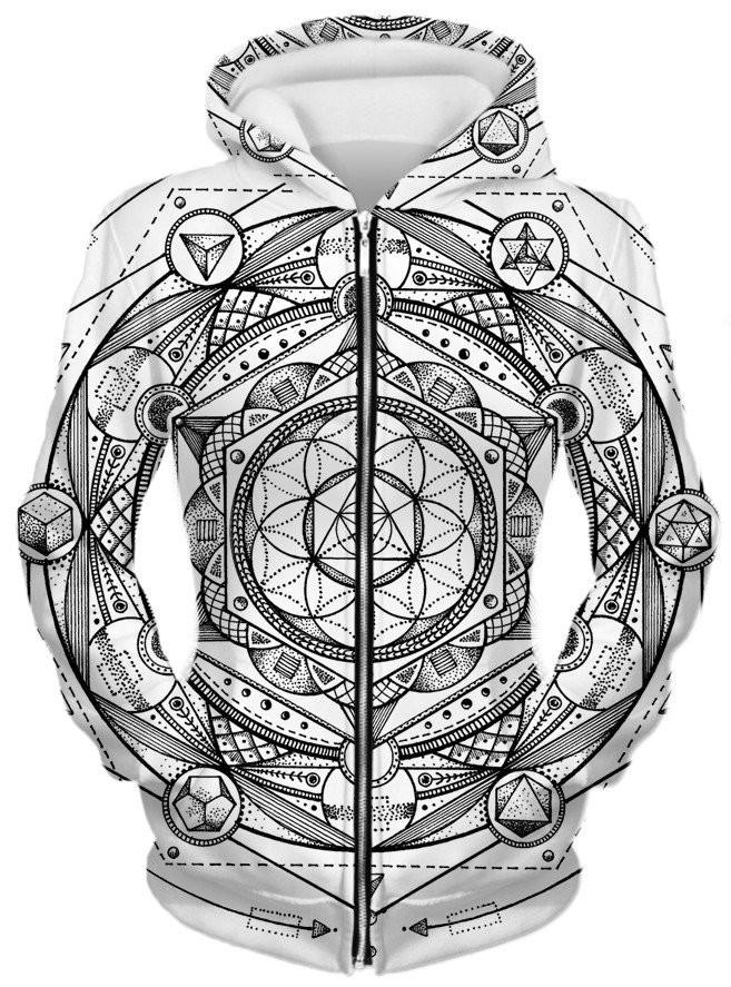 Esoteric Light Unisex Zip-Up Hoodie -Moonbestprint