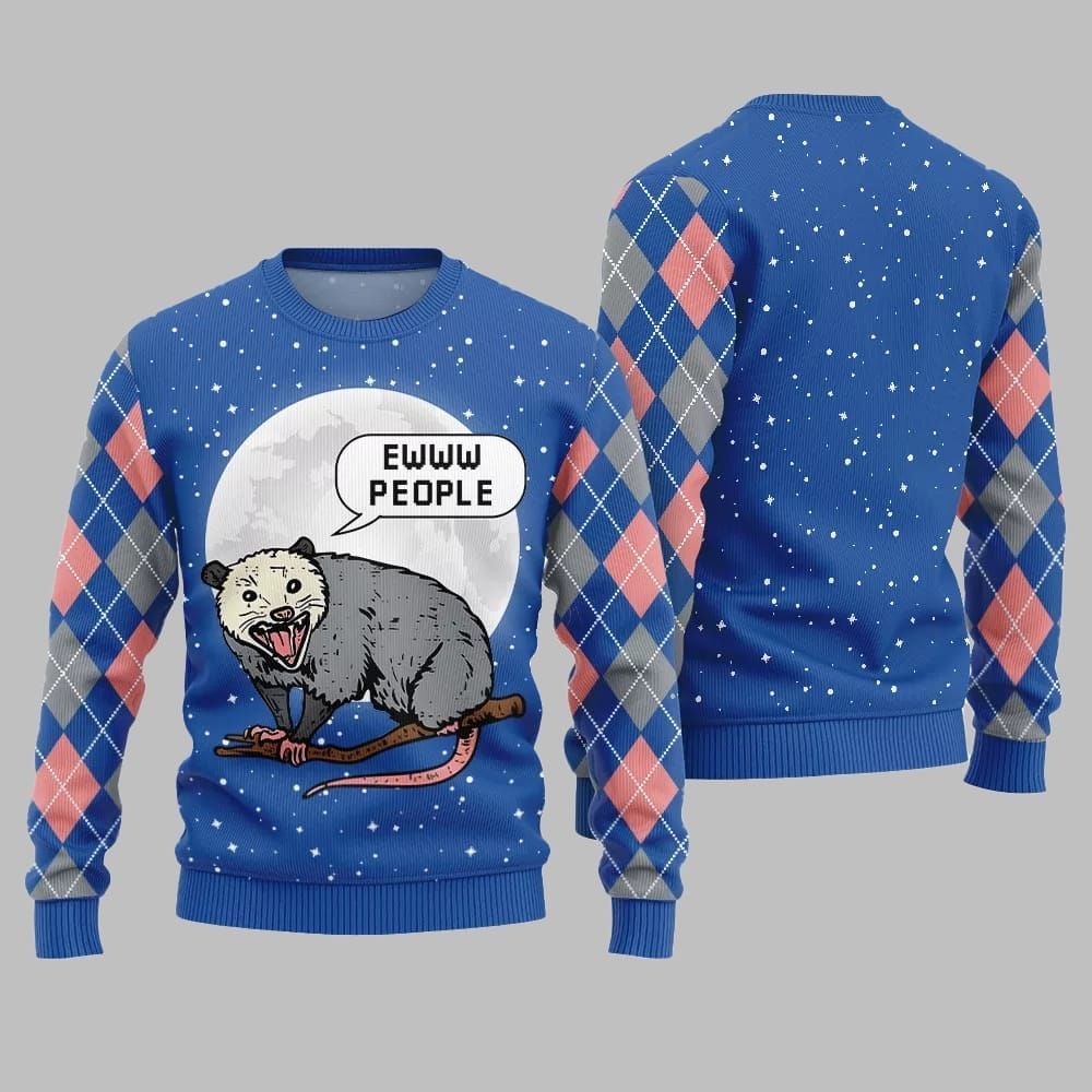 Ew People Possum Ugly Sweater Christmas - Moonbestprint