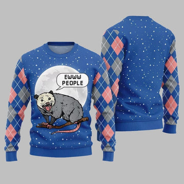 Ew People Possum Ugly Sweater Christmas - Moonbestprint