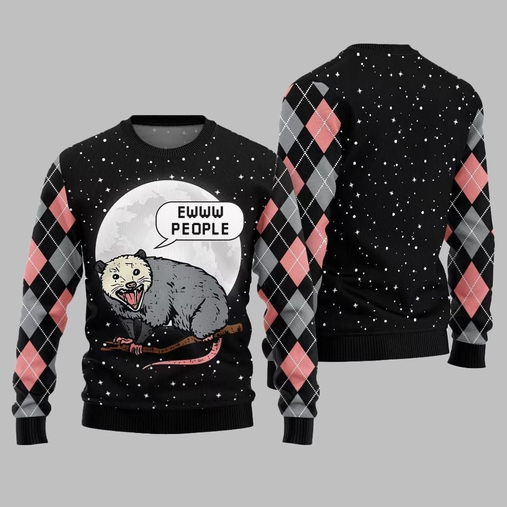 Ew People Possum Ugly Sweater Christmas - Moonbestprint