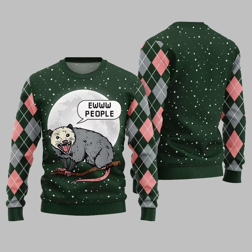 Ew People Possum Ugly Sweater Christmas - Moonbestprint