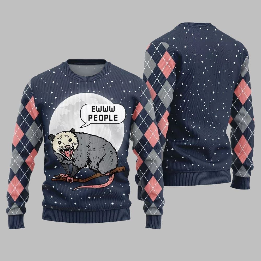 Ew People Possum Ugly Sweater Christmas - Moonbestprint