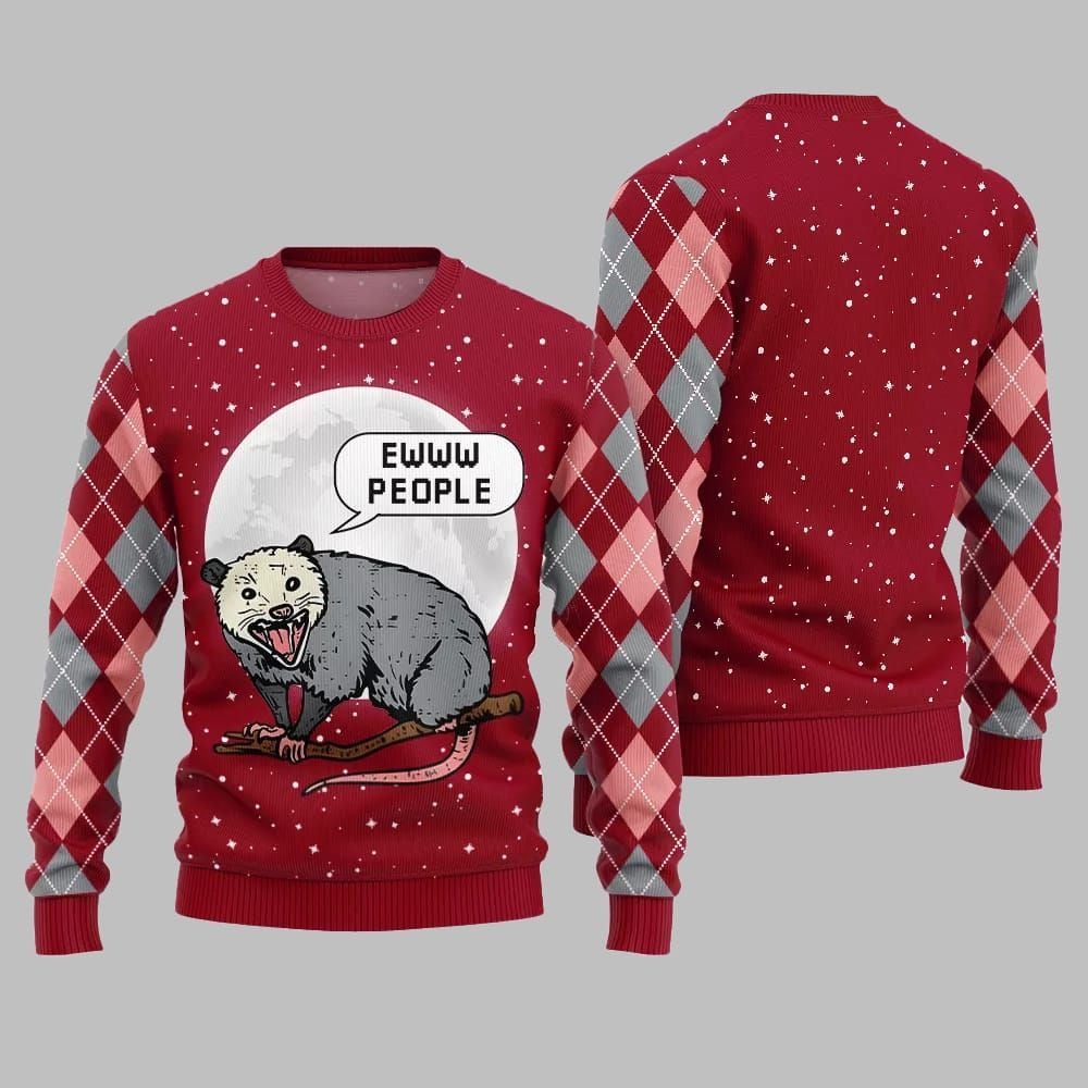 Ew People Possum Ugly Sweater Christmas - Moonbestprint