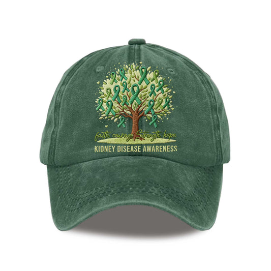 Faith Courage Strength Hope Kidney Disease Awareness Hat -Moonbestprint
