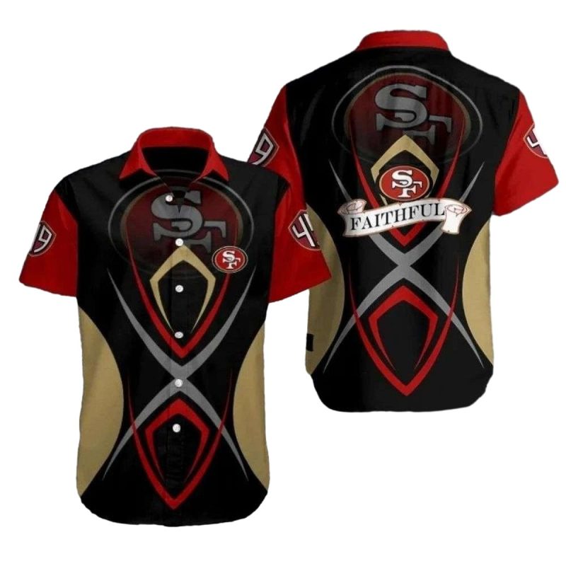 Faithful Fervor 49ers Bold Emblem Hawaiian Shirt - Moonbestprint