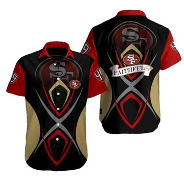 Faithful Fervor 49ers Bold Emblem Hawaiian Shirt - Moonbestprint