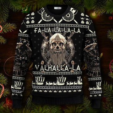 Falalalala Valhallala Viking Ugly Christmas Sweater Moonbestprint