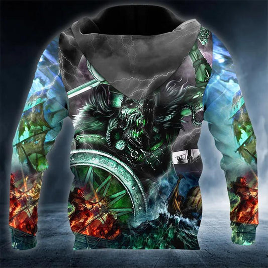 Fantasy Combatant Viking 3D Hoodie Moonbestprint