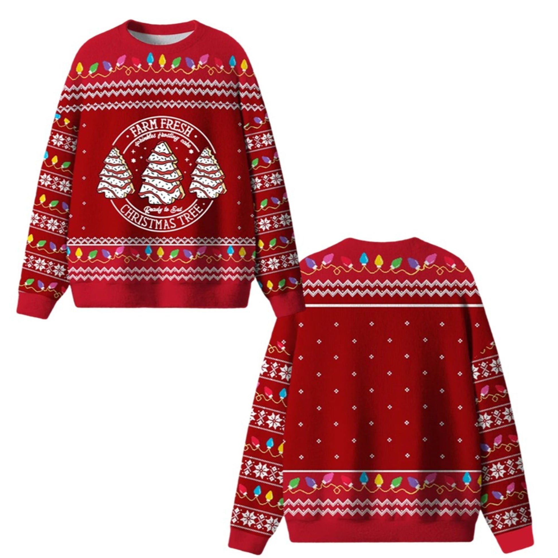 Farm Fresh Christmas Tree Cakes Ugly Sweater 2026 Christmas - Moonbestprint