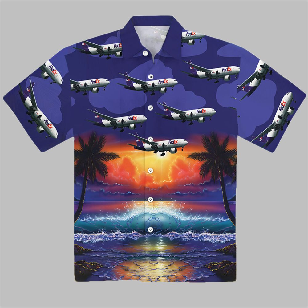 FedEx Express Boeing 777 F28 Hawaiian Shirt - Moonbestprint