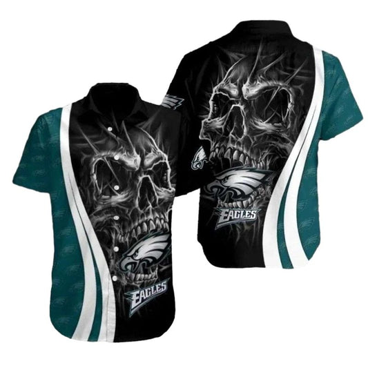 Ferocious Eagles Skull Spirit Tropical Hawaiian Shirt - Moonbestprint