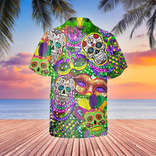 Festival Sugar Skull Hawaiian Shirt, Hawaiian Button Up Shirt, Tropical Shirts For Men Moonbestprint