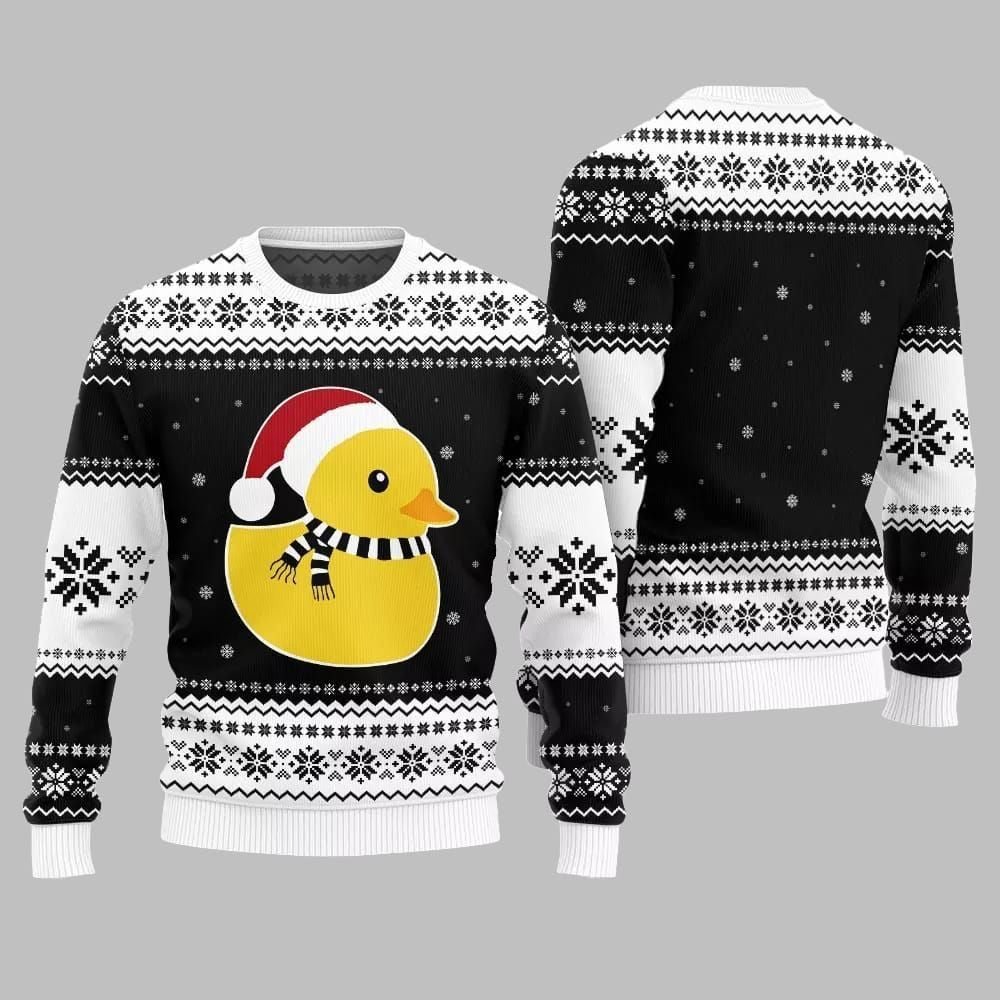 Festive Rubber Ducky Ugly Sweater 2026 Christmas - Moonbestprint