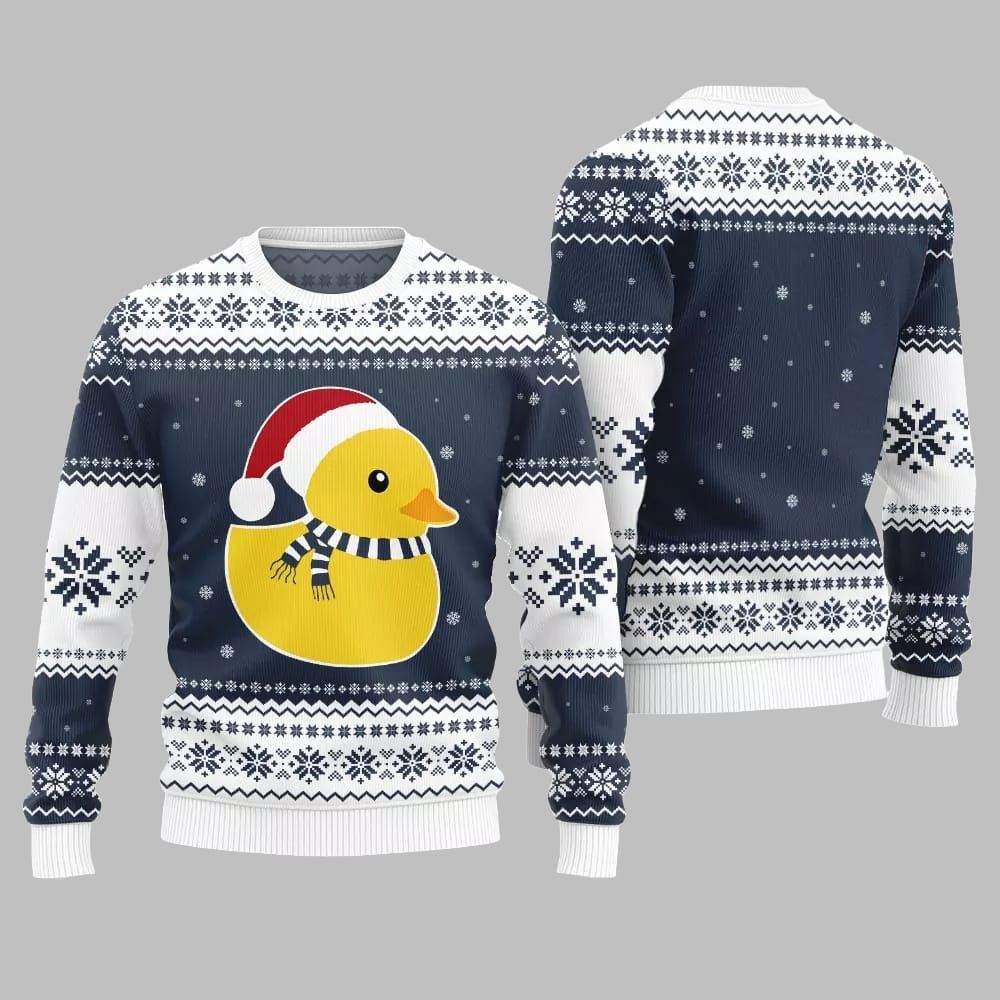 Festive Rubber Ducky Ugly Sweater 2026 Christmas - Moonbestprint