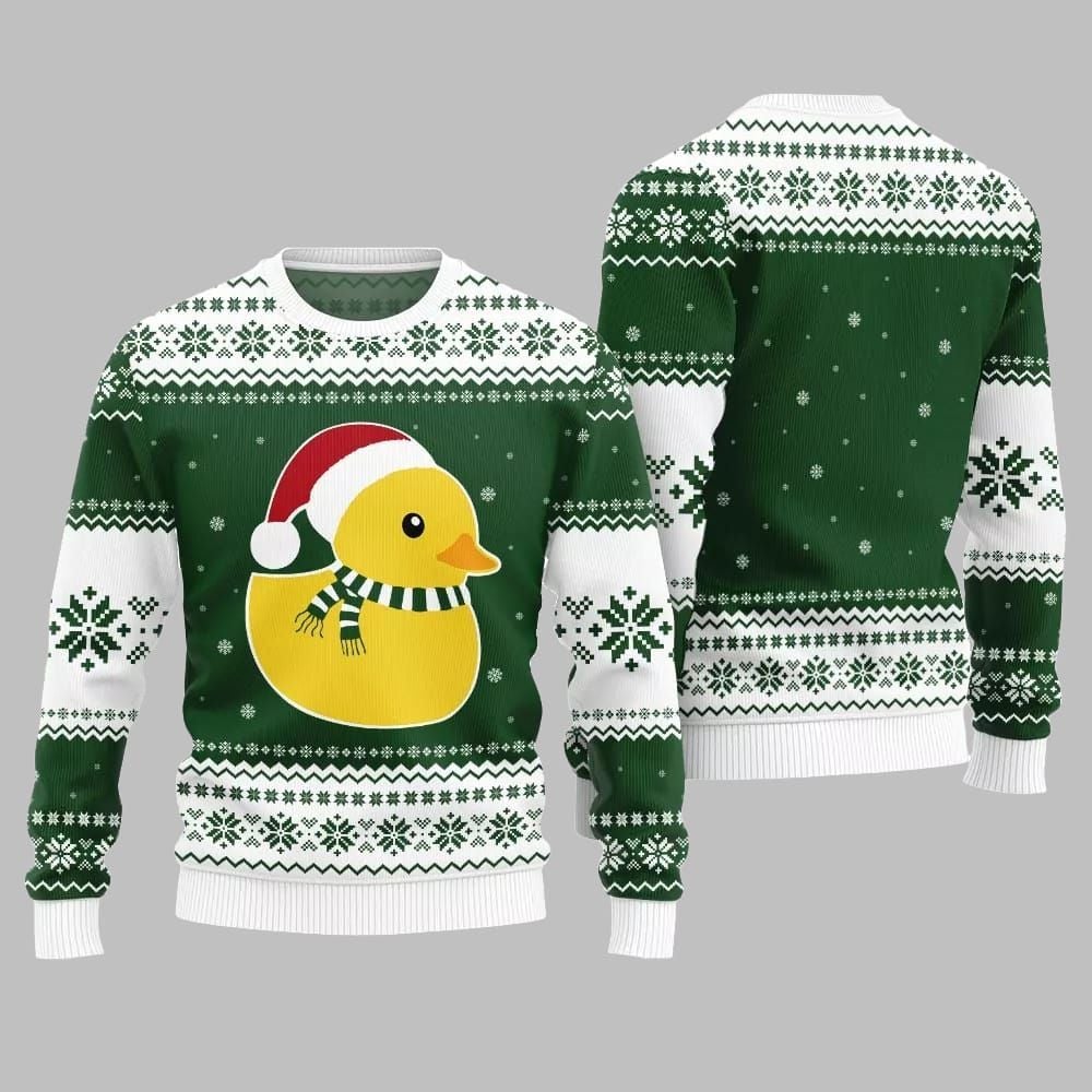 Festive Rubber Ducky Ugly Sweater 2026 Christmas - Moonbestprint