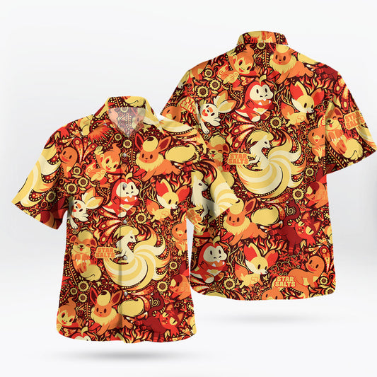 Fire-Type Pokemon Hawaiian Shirt Tropical Flame Style – Moonbestprint