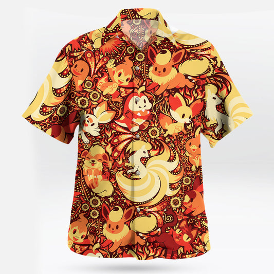 Fire-Type Pokemon Hawaiian Shirt Tropical Flame Style – Moonbestprint