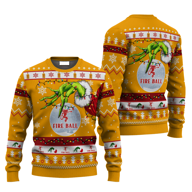 Fireball Grinch Hand Stock Ugly Sweater – Moonbestprint