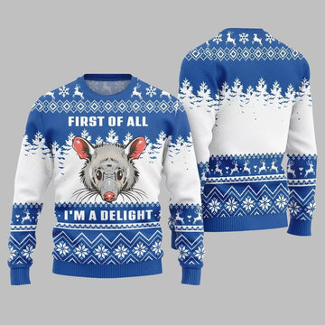 First Of All I Am A Delight Ugly Sweater 2026 Christmas - Moonbestprint