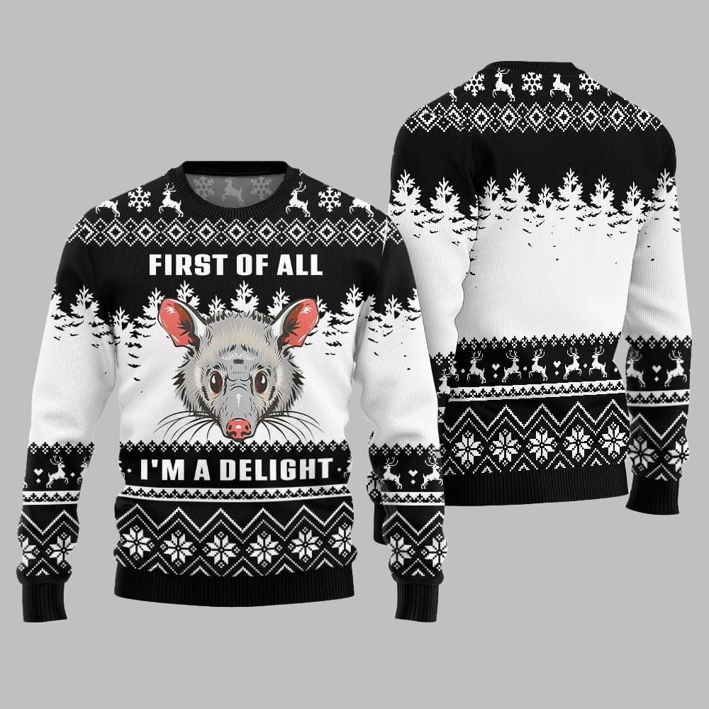 First Of All I Am A Delight Ugly Sweater 2026 Christmas - Moonbestprint