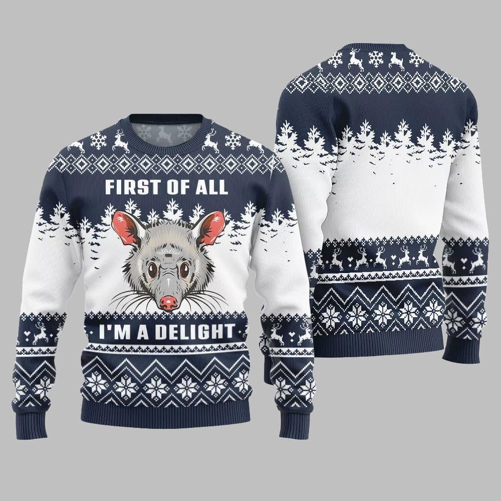 First Of All I Am A Delight Ugly Sweater 2026 Christmas - Moonbestprint