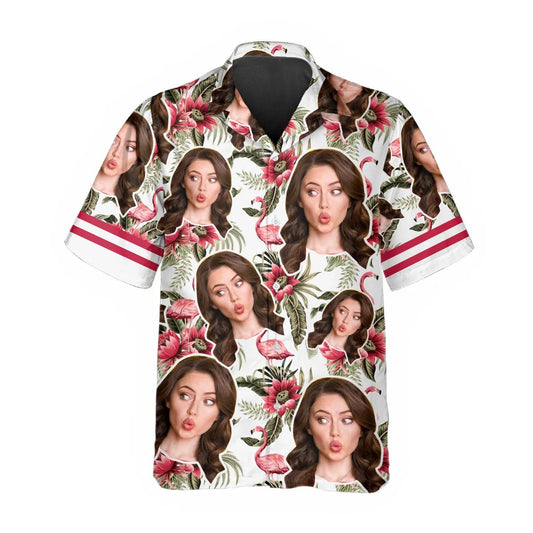 Flamingo Personalized Hawaiian Shirt, Custom Hawaiian Shirts With Face Moonbestprint