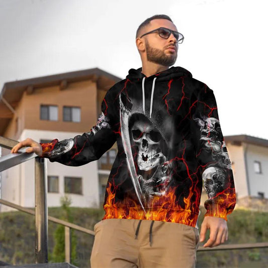 Flee From Death Skull 3D Hoodie Moonbestprint
