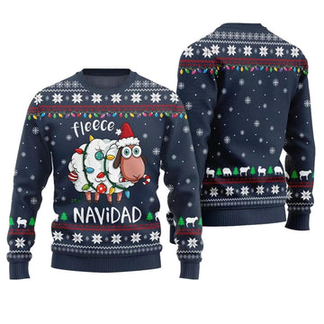 Fleece Navidad Ugly Christmas Sweater - Moonbestprint