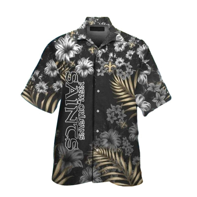Floral Elegance New Orleans Saints Hawaiian Shirt Mens - Moonbestprint