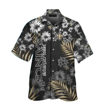 Floral Elegance New Orleans Saints Hawaiian Shirt Mens - Moonbestprint