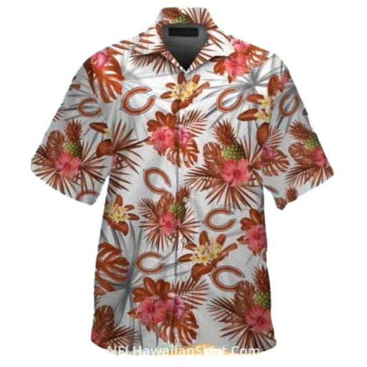 Floral Tropical Chicago Bears Aloha Shirt With Pineapple Theme - Moonbestprint