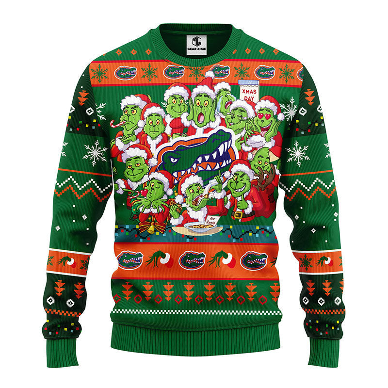 Florida Gators 12 Grinch Xmas Day Ugly Christmas Sweater, Grinch Xmas Sweater Moonbestprint