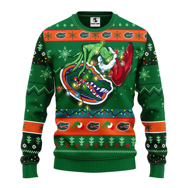 Florida Gators Grinch Ugly Christmas Sweater, Grinch Xmas Sweater Moonbestprint