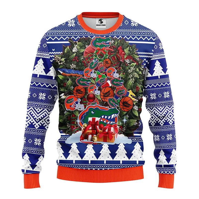 Florida Gators Tree Ugly Christmas Sweater, NCAA Christmas Sweater Moonbestprint