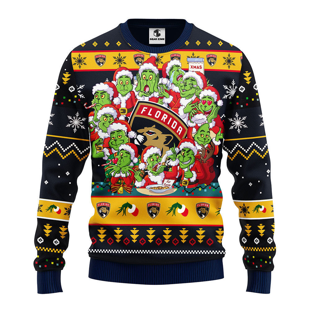 Florida Panthers 12 Grinch Xmas Day Ugly Christmas Sweater, Grinch Xmas Sweater Moonbestprint
