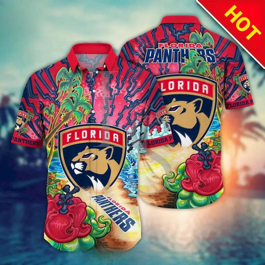 Florida Panthers Aloha Island Hawaii Shirt, NHL Hawaiian Shirt Moonbestprint