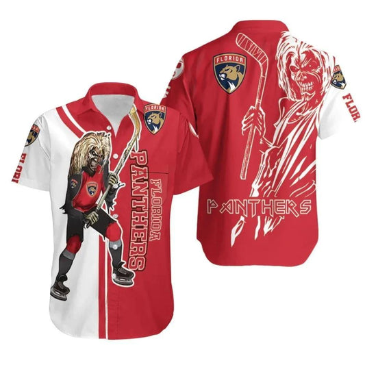 Florida Panthers And Zombie For Fan Hawaiian Shirt, NHL Hawaiian Shirt Moonbestprint