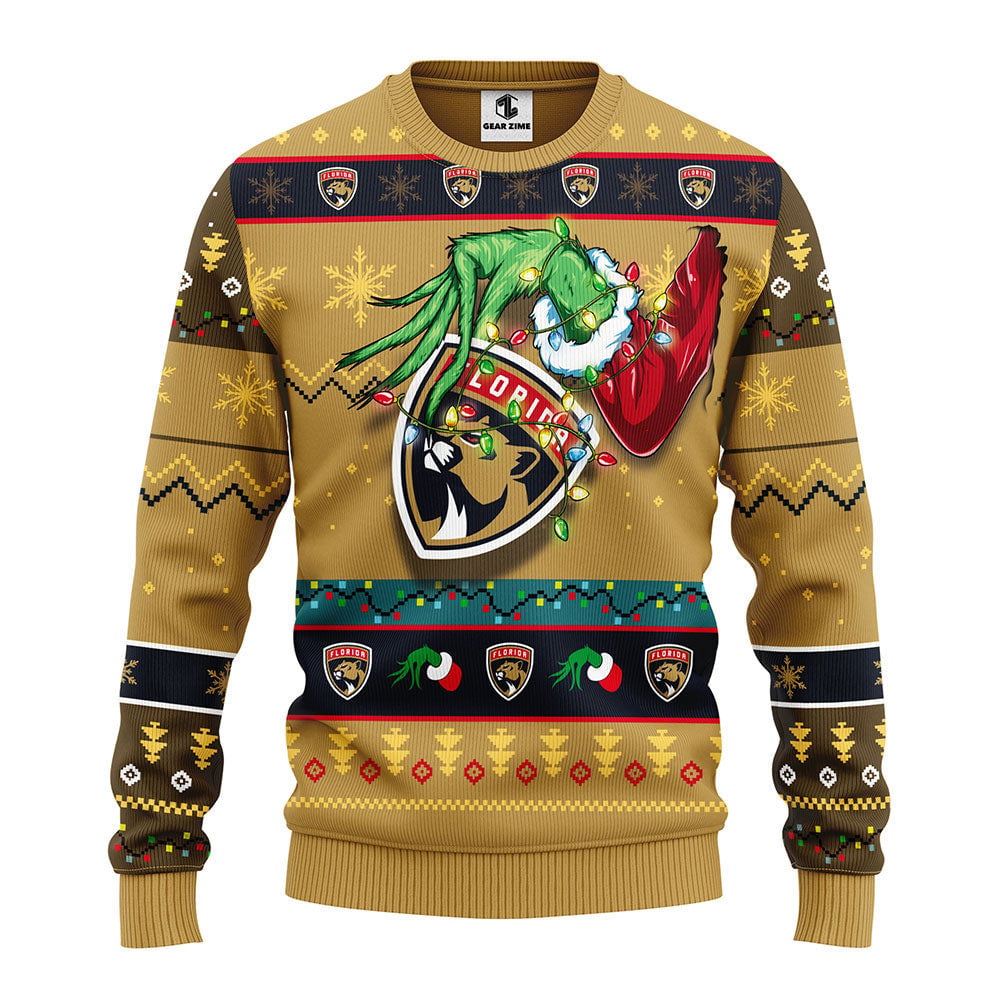 Florida Panthers Grinch Ugly Christmas Sweater, Grinch Xmas Sweater Moonbestprint