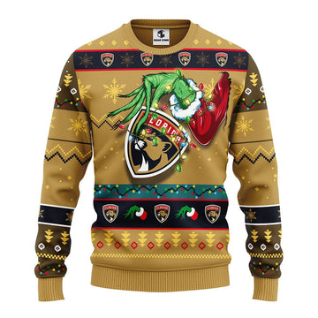Florida Panthers Grinch Ugly Christmas Sweater, Grinch Xmas Sweater Moonbestprint