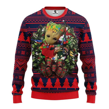 Florida Panthers Groot Hug Ugly Christmas Sweater, NHL Christmas Sweater Moonbestprint