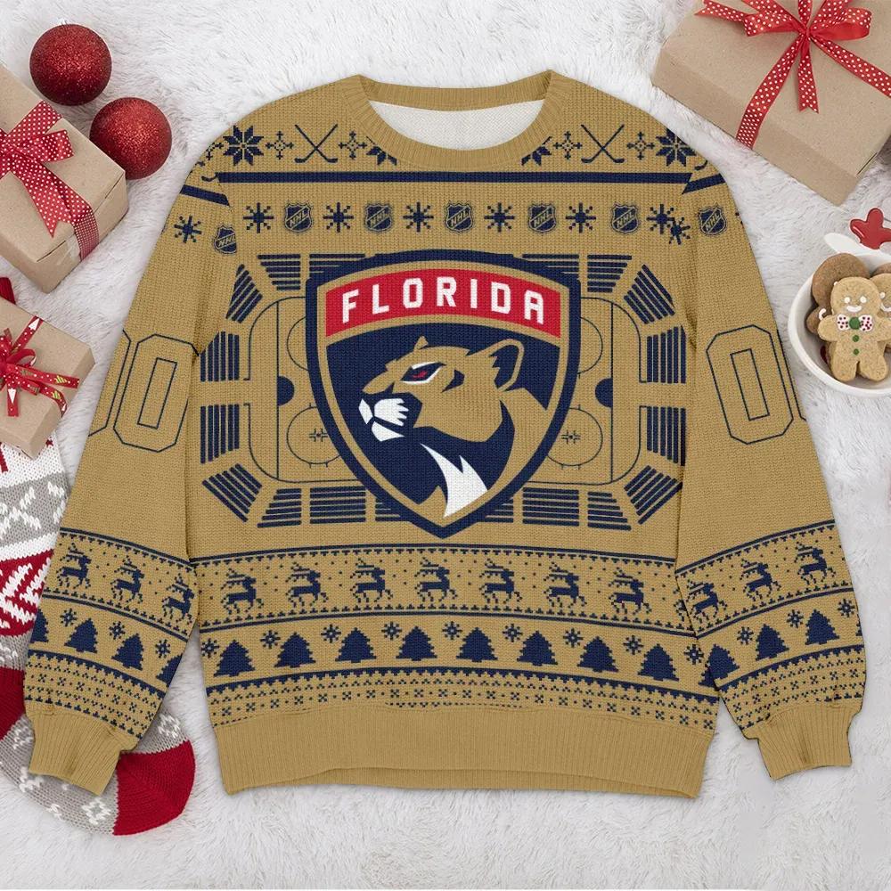 Florida Panthers NHL Custom Ugly Christmas Sweater, NHL Christmas Sweater Moonbestprint