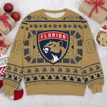 Florida Panthers NHL Custom Ugly Christmas Sweater, NHL Christmas Sweater Moonbestprint