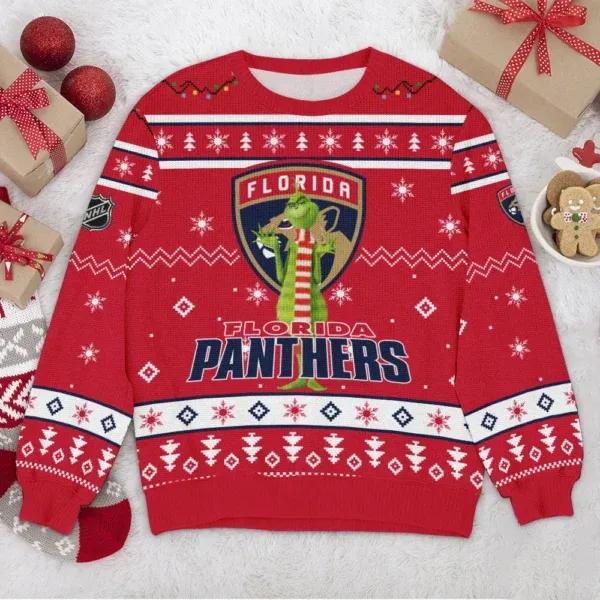 Florida Panthers NHL Grinch Ugly Christmas Sweater, NHL Christmas Sweater Moonbestprint