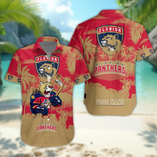 Florida Panthers Personalized Hawaiian Shirt – Custom Name, NHL Hawaiian Shirt Moonbestprint