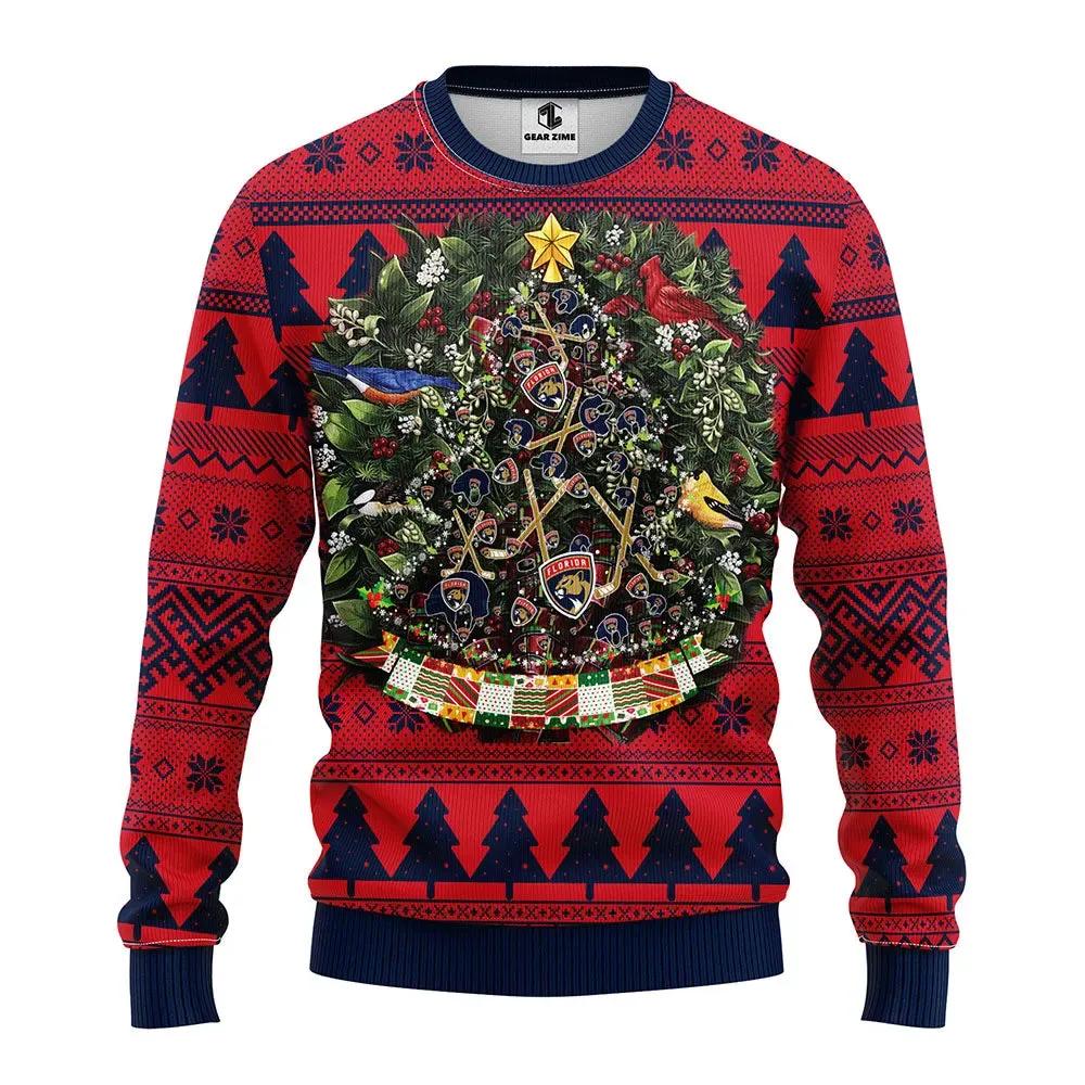 Florida Panthers Tree Ball Ugly Christmas Sweater, NHL Christmas Sweater Moonbestprint