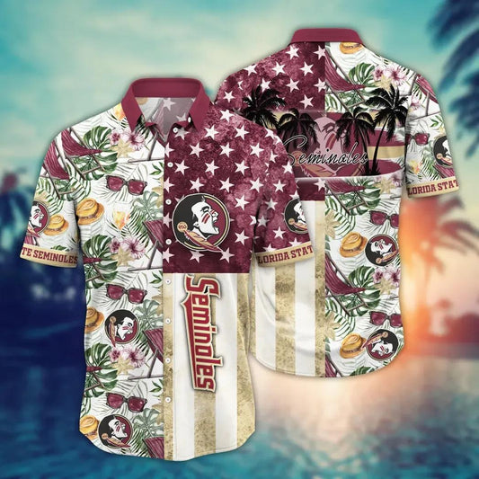 Florida State Seminoles NCAA Flower Aloha Hawaiian Shirt 10, NCAA Hawaiian Shirt Moonbestprint