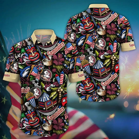 Florida State Seminoles NCAA Flower Aloha Hawaiian Shirt 14, NCAA Hawaiian Shirt Moonbestprint