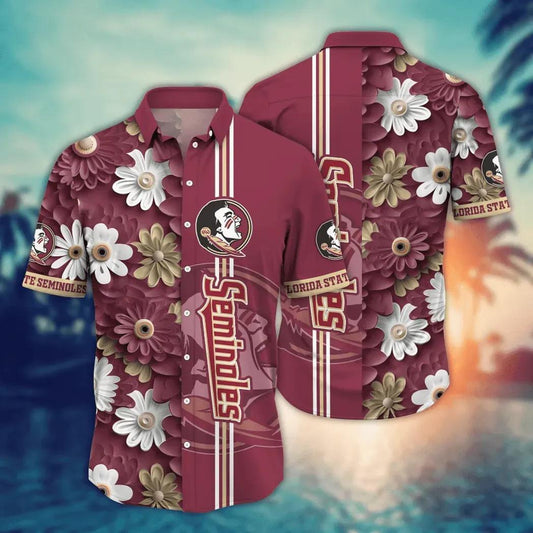 Florida State Seminoles Style Hot Trending Summer NCAA Flower Aloha Hawaiian Shirt, NCAA Hawaiian Shirt Moonbestprint