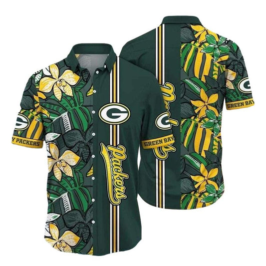 Flower Chic Green Bay Packers Tropical Hawaiian Shirt - Moonbestprint