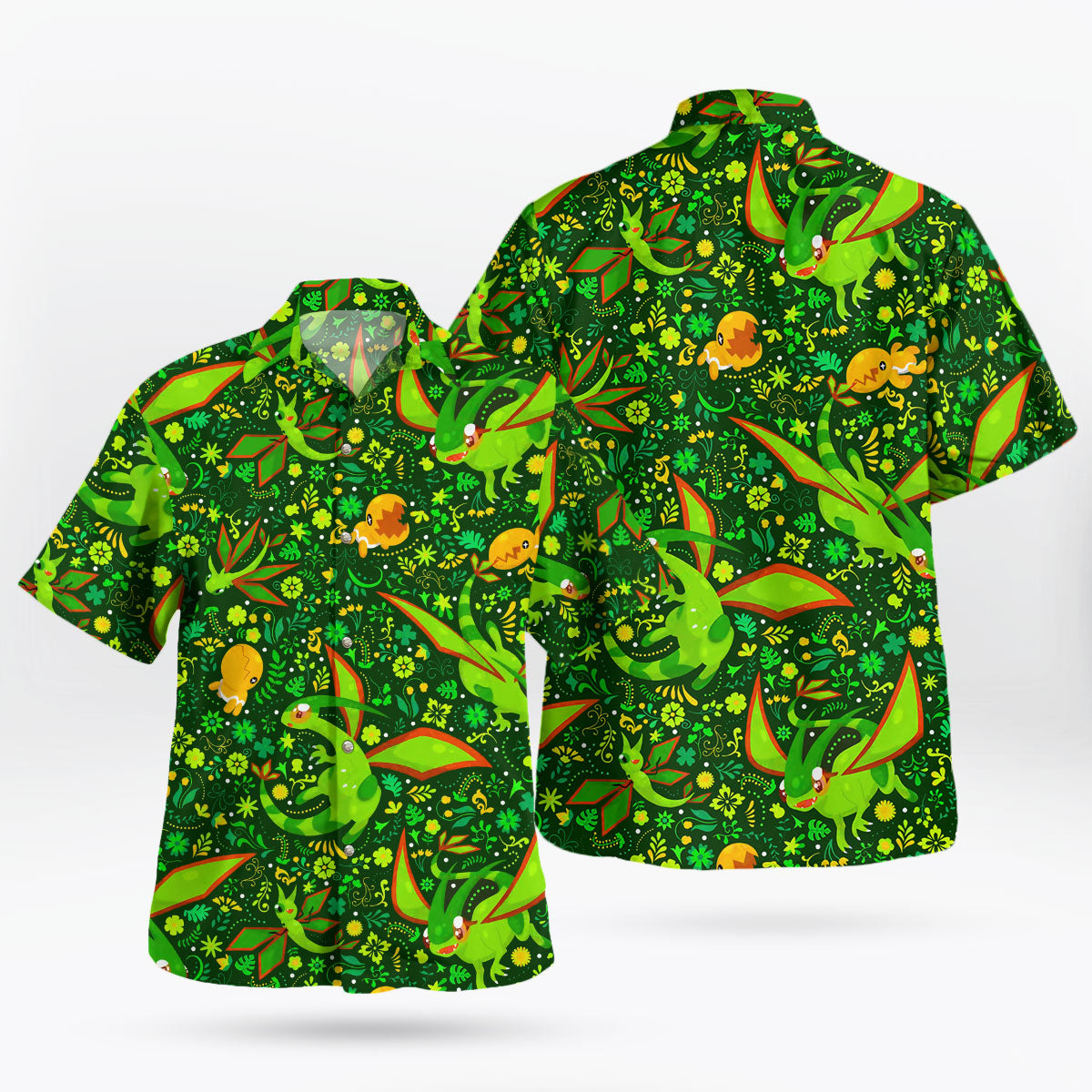 Flygon Torchic Emerald Jungle Pokemon Hawaiian Shirt – Moonbestprint